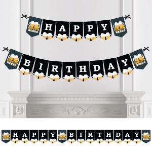 Big Dot of Happiness Cheers and Beers Happy Birthday - Birthday Party Bunting Banner - Birthday Party Decorations - Happy Birthday - 1 of 4