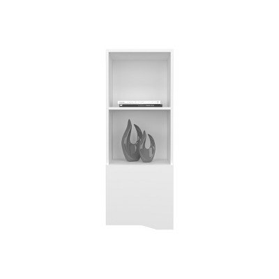 GlasFlength Decorative Storage Cabinets Accent Storage Cabinet Pima Wall Cabinet Wall Storage Shelf With 1 Door for Room, White, 13.4"*16.1"*43.3"