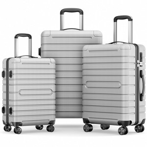 SKONYON 3 Piece Luggage Set Suitcase with Spinner Wheels TSA Lock ABS+PC Hardshell Lightweight Durable Expandable Travel Luggage - 1 of 4