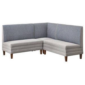 Lifestorey Phillips 3pc Upholstered Breakfast Nook Set Gray - 1 of 4