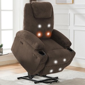 Power Lift Recliner Chair with Massage & Heat, Electric Recliner with Remote, 2 Cup Holders, Side Pockets and Stand Assist for Living Room, Bedroom - 1 of 4