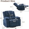 Oversized Massage Recliner Chair with Heating, 360° Swivel & 150° Recline, Single Sofa Chair with Side Pocket for Living Room, Green, Gray, Blue - 3 of 4