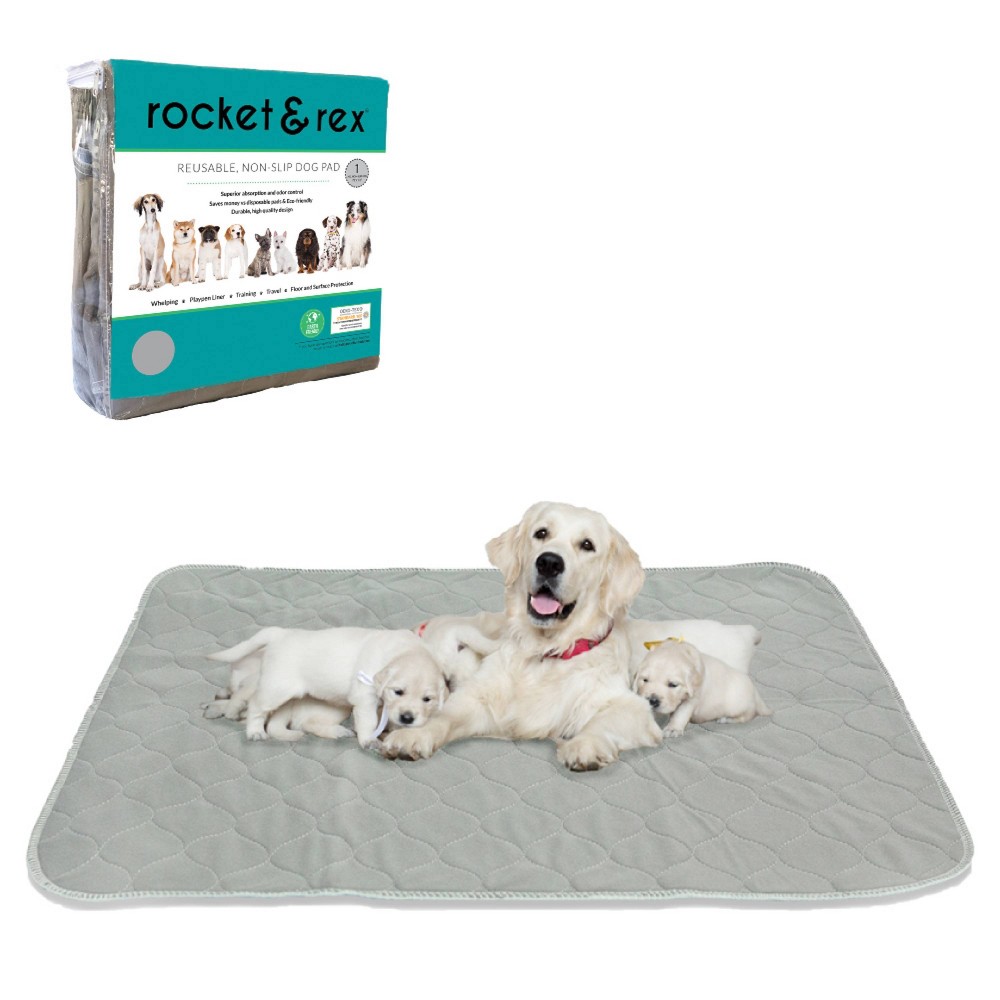 rocket & rex No Slip, Washable Reusable Whelping and Playpen Pads for Dogs - XXL