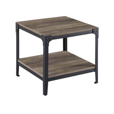 Set Of 2 Benny Urban Industrial Angle Iron Side Tables - Saracina