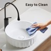Hrinhom 15"W Vertical-Ribbed Oval Bathroom Ceramic Vessel Sink Above Counter Without Faucet - 3 of 4