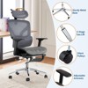 Ergonomic Mesh Office Chair with 4D Armrests & Lumbar Support - High Back Reclining Desk Chair with Footrest for Home Office, Black - 4 of 4