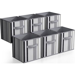 Sorbus stripe cube basket for home, bathroom & more - 1 of 4