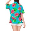 HAPPY BAY Women's Button Down Blouses Casual Summer Beach Party Blouse Shirt Dressy Colorful Short Sleeve Vacation Hawaiian T Shirts - 2 of 4