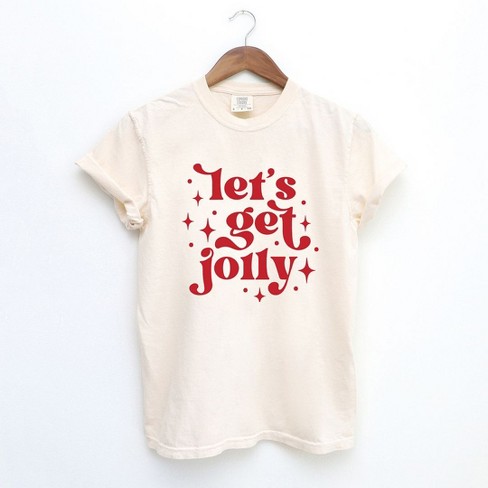 Simply Sage Market Women's Whimsical Let's Get Jolly Short Sleeve Garment Dyed Tee - image 1 of 4