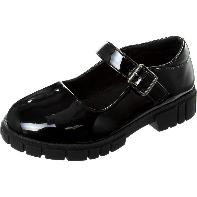 French Toast Girls Round Toe Ankle Strap Maryjane School Shoes - Mary Jane Platform Oxford Dress Shoe Pumps - Black/Navy/Brown (Little Kid/Big Kid), 1 of 8