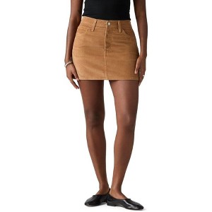 Women's Iconic Denim A-Line Skirt - Classic Mid-Length Stretch Fit (New) Sweet Honey (Corduroy) - 1 of 4