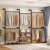 Besiost 84"-128" Metal Pipe Clothing Rack Wall Mounted , Garment Rack - 2 of 4