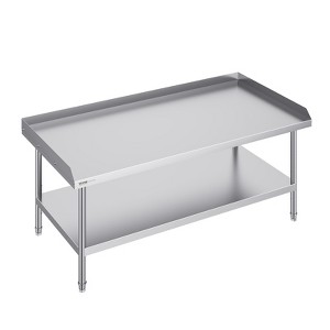 VEVOR Stainless Steel Work Table, 30 x 60 x 26 Inch Commercial Food Prep Worktable, 3-Sided Backsplash Heavy Duty Prep Worktable - 1 of 4