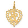 Black Bow Jewelry 14k Yellow Gold, Grace Collection, Satin Heart Initial L Pendant, 15mm - 3 of 4