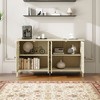 Hollowed-Out 4-Door Cabinet with Adjustable Shelves, Solid Wood Feet, Anti-Tip Design for Bedroom, Living Room, Study - 3 of 4