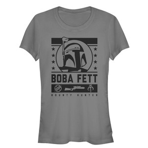 Juniors Womens Star Wars Boba Fett Stars T-Shirt - 1 of 3