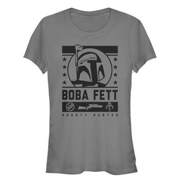 Juniors Womens Star Wars Boba Fett Stars T-Shirt