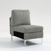 Modular Sectional Sofa Armless Seat Module, Corduroy Sectional Couch, Single Couch Modular Armless Accent Chair with Back Cushion, Gray - 4 of 4