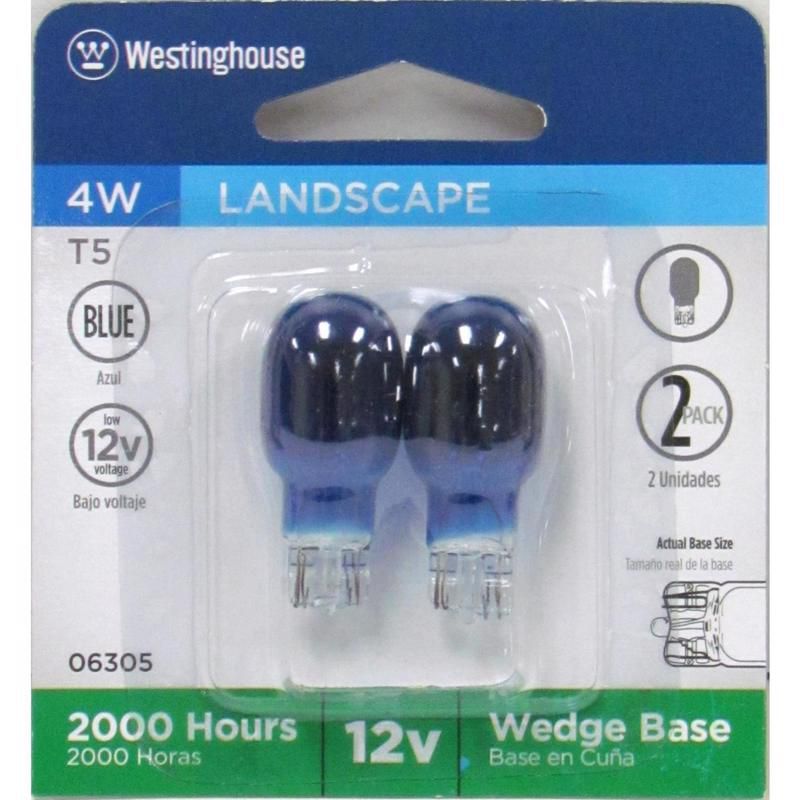 Westinghouse 4 W T5 Specialty Incandescent Bulb Wedge Blue 2 pk, 1 of 2