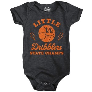 Little Dribblers Baby Bodysuit Funny Sarcastic Basketball Graphic Novelty Jumper For Infants - Crazy Dog Baby Bodysuit - 1 of 4