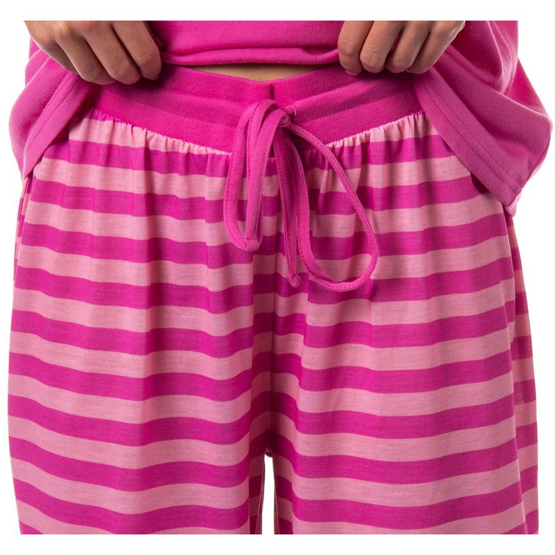 Disney Womens' Alice in Wonderland Cheshire Cat Jogger Sleep Pajama Set Pink, 3 of 5