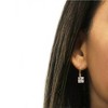 RMZ GOLD NYC 2.00CTTW 925 Sterling Silver Princess Cut CZ Gold Leverback Earrings For Women - 2 of 2