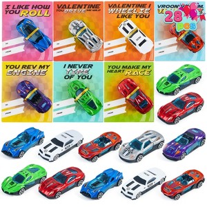 Joyfy 28 Packs Valentine's Day  Die-Cast Cars with Cards for Kids‘  Classroom Exchange Gifts - 1 of 4