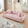 89" Velvet 3-Seater Sofa,Modern Couch with Channel Tufting,Pocket Spring Cushions & Metal Legs for Living Room,Bedroom-Baofuwish - 3 of 4