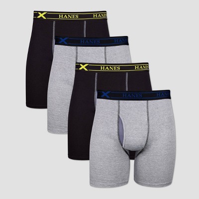 Hanes Premium Men&#39;s 4pk Xtemp Boxer Briefs - Black/Gray S