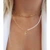 Elegant 14K Gold Plated Initial Pearl Link Chain Necklace: A Personalized and Timeless Treasure for Every Occasion. - 2 of 2