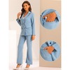 Allegra K Women's Business Work Notched Lapel Blazer and Long Pants 2 Pieces Suit Set - 2 of 4