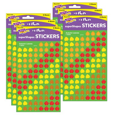 TREND Autumn Leaves superShapes Stickers, 800 Per Pack, 6 Packs
