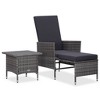 vidaXL Patio Lounge Set - 2 Piece with Cushions in Anthracite - Poly Rattan Construction in Gray - Ideal for Outdoor Use - Comes with Coffee Table - 2 of 4