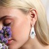SOHI Women's Chalk White The Hamsa Drop Earrings - 3 of 4