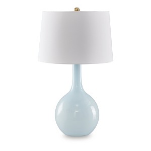 Signature Design by Ashley Rylanton Table Lamp, Aqua Glass, 26" Tall, Modern Accent Lighting - 1 of 4