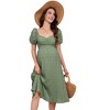 Women's Maternity Dress Puff Sleeve Back Tie Detail Open Back Maxi Dress for Pregnancy Comfortable - 2 of 4