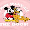 Girls' - Disney - Mickey Pluto Just Want All Dogs Shirt Tail Raglan Graphic T-shirt - 2 of 4