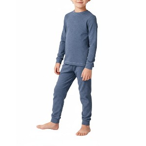 City Threads Boys USA-Made Soft & Cozy Thermal Long Johns 2-Piece Set - Warm Base Layer & Loungewear - 1 of 4