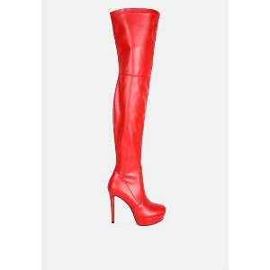 Marvelettes Faux Leather High Heeled Long Boots Women - 1 of 4