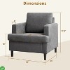 Oversized Cloud Chair Linen Living Room Chair Mid Century Modern Armchair w/ Thick Cushion & Leg - 2 of 4