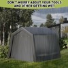 8x12FT Portable Heavy Duty Storage Shelter Shed, Outdoor Waterproof Car Port Shelter, with Roll Up Zipper Doors, for Bikes, Motorcycles, Tools - 4 of 4