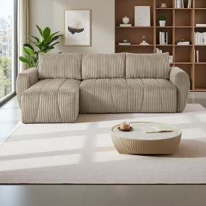 105.2" L-Shaped Convertible Sectional Sofa Bed with Adjustable Backrests & Storage Chaise - 1 of 4