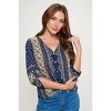 WEST K Women's Lina Roll-tab Sleeve V-Neck Blouse - 3 of 4