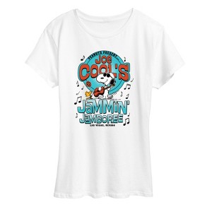 Women's - Peanuts - Joe Cool Woodstock Jammin' Jamboree Las Vegas Short Sleeve Graphic T-Shirt - 1 of 4