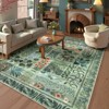 Lahome Fern Patchwork Short Pile Velvet Rectangular Indoor Area Rug - 2 of 4