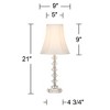 360 Lighting Bohemian Country Cottage Accent Table Lamp 21" High Clear Stacked Glass Off White Bell Shade for Bedroom Living Room Bedside Nightstand - 4 of 4