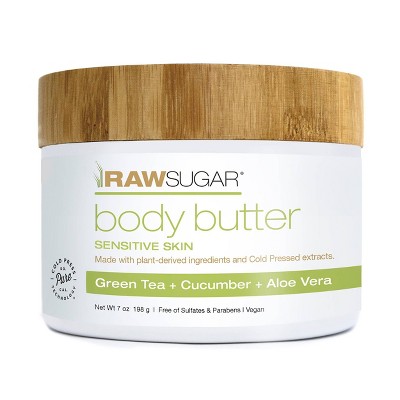 Raw Sugar Body Butter Green Tea + Cucumber + Aloe Vera - 7 oz