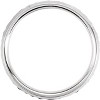 Pompeii3 Mens 14k White Gold Hammered Beveled Edge 7MM Wedding Band Ring - 2 of 4