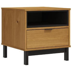 vidaXL Side Table FLAM 19.7"x19.7"x19.7" Solid Wood Pine - 1 of 4