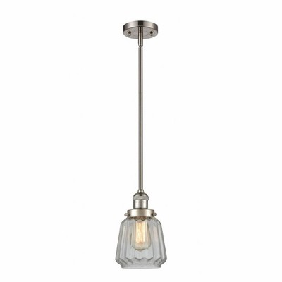 Chatham - 1 Light Stem Hung Mini Pendant In Art Deco Style-8 Inches Tall and 7 Inches Wide